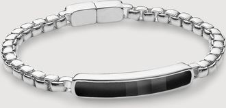 Monica Vinader Sterling Silver Baja Mens Bracelet Black Onyx