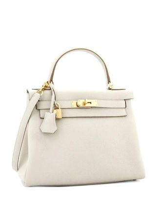 Herm&egrave;s Kelly Handbag Light Togo with Gold Hardware 28 satchel - Beige