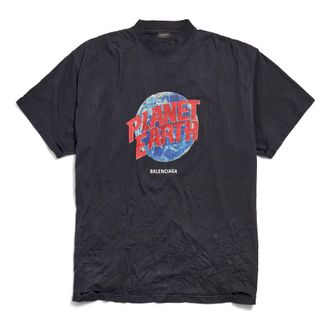 Balenciaga Planet Earth T-shirt Oversized Black 787349TRVC91055