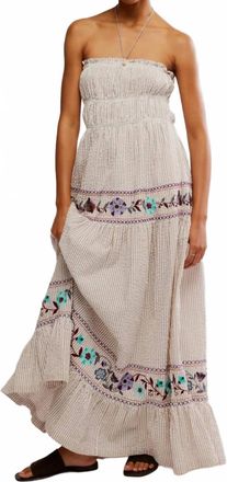 Free People Kalani Midi Dress In Ivory Stripe Combo