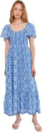 Vineyard Vines Flutter Sleeve Maxi Dress Womens Dress Hibiscus Breaker : SM, Cotton/Modal