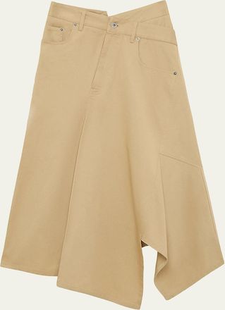 Loewe Asymmetric Cotton Midi Skirt
