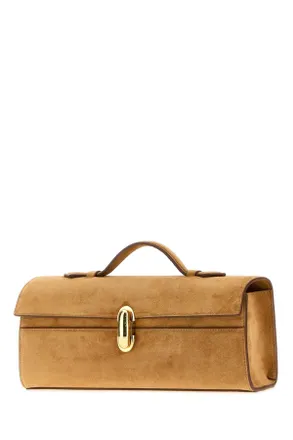 Savette Womens Camel Suede Slim Symmetry Handbag Saddle Borse A Mano Bag