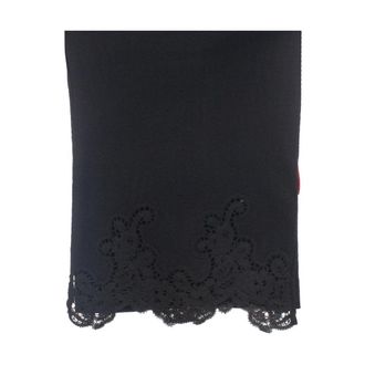 Ermanno Scervino Accessoires, Dames, Zwart, ONE Size, Wol, Sciarpa in lana