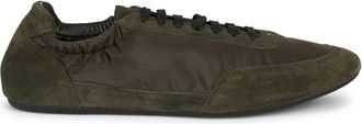Prada Collapse Re-Nylon en su&egrave;de elastische sneakers - Heren - Sneakers - Groen - 42 EU - Nylon - Schoenen