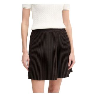 Lacoste Rokken, Dames, Bruin, L, Polyester, Korte geplooide mesh rok