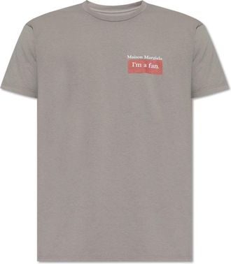 Maison Margiela T-shirt met logo - Heren - T-shirts - Grijs - M - Katoen - Tops