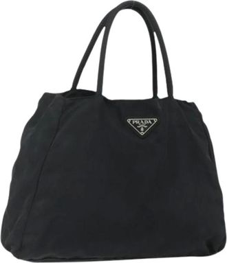 Prada Pre-owned Tote Bags, female, Black, Size: ONE SIZE Pre-owned Vintage Nylon Tote Bag