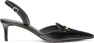 Michael Kors Lena Slingback Pump van leer - Dames - Pumps - Zwart - 37 1/2 EU - Leer - Schoenen