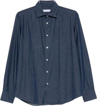 Manuel Ritz Camisa de Chambray de Algod&oacute;n Lavado - Shirts - Hombre - Azul - 4XL