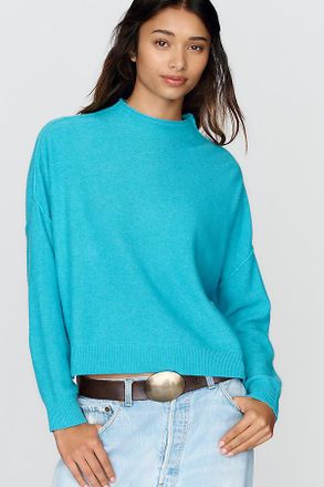 Pilcro Alani 100% Cashmere Mock Neck Sweater