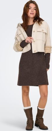 Only Strickkleid ONLY ONLCAROL L/S DRESS KNT NOOS, Damen, Gr. XS, N-Gr, chocolate martini detail:melange, Strick, Obermaterial: 72% Polyacryl, 25% Polyeste