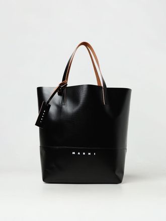 Marni Borsa Shopping in pelle sintetica con logo Marni
