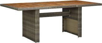 vidaXL Vidaxl - Mesa De Jard&iacute;n Rat&aacute;n Sint&eacute;tico Marr&oacute;n Y Madera Maciza Acacia