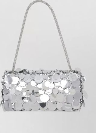 Paco Rabanne rectangular sequin clutch bag chain strap
