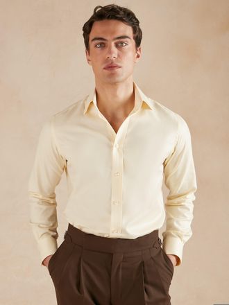 Oliver Brown City Shirt Herringbone - Duchess Cream