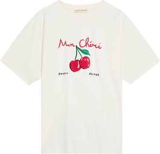 Duke and Dexter Mon Cheri Printed Cotton T-shirt - White - XL