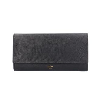 Celine Black Leather Long Wallet (Bi-Fold) (Pre-Owned)