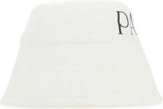 Patou Womens Fascia Canvas Bucket Hat White
