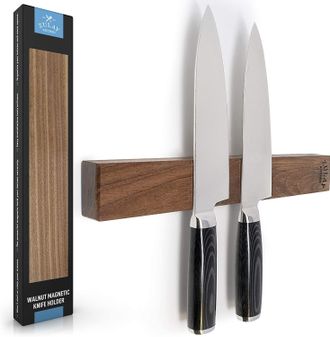 Zulay Kitchen Wooden Magnetic Knife Strip for Organizing your Kitchen