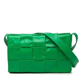 Bottega Veneta Pre-owned Bottega Veneta Small Paper Calfskin Intrecciato Cassette Crossbody Ladies 736UALYGNJ32PVPB