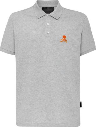 Philipp Plein Slim Fit Polo Shirt SS Skull - Heren - Polos - Grijs - S - Katoen - Tops