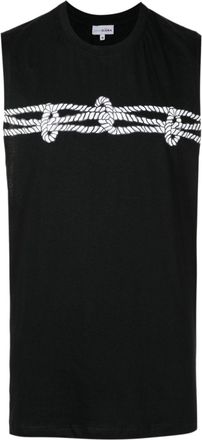 Amir Slama rope-print cotton tank top - men - Cotton - GG - Black