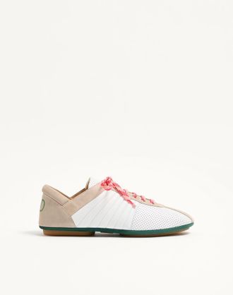 Valentino Garavani Sneaker Strikie In Nappa Traforata E Crosta Uomo BIANCO 39.5