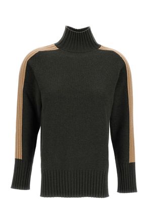 Lorena Antoniazzi Ribbed Turtleneck Sweater With Contrasting Stripes