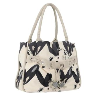 Chanel Pre-owned Bucket Bags, female, White, Size: ONE SIZE Pre-owned Canvas Bucket Bag