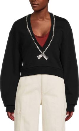 Area Embellished Bow Sweater In Black
