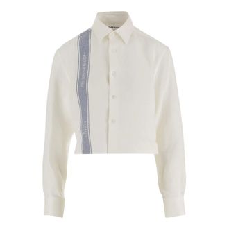 J.W.Anderson Shirts, female, White, Size: XS Crop Linen Shirt