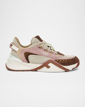 Fendi Flow Colorblock Suede Runner Sneakers