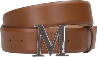 Max Mara Bruin Leren Riem met Metalen Gesp - Dames - Riemen - Bruin - M - Accessoires
