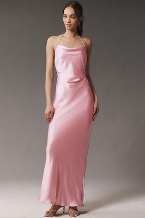 BHLDN Saylor Cowl-Neck Satin Maxi Dress