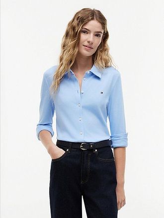 Tommy Hilfiger Camisa de corte slim en piqu&eacute; 1985