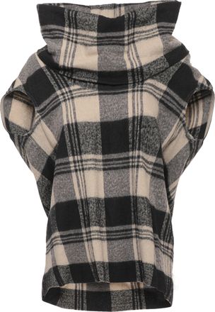 Rick Owens Checked Cape With Structured Silhouette And Bold Patterns