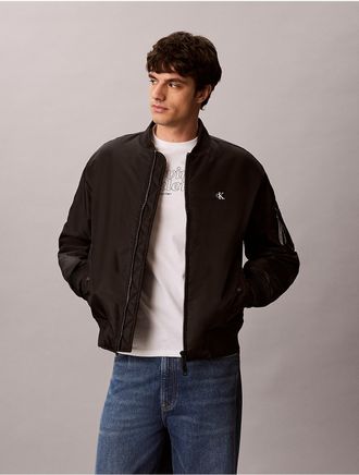 Calvin Klein Jeans Calvin Klein Mens Nylon Bomber Jacket - Black - 2XL