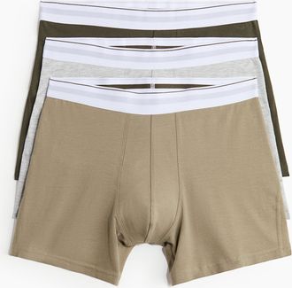 H&M 3er-Pack Halblange Trunks mit Lycra - Green
