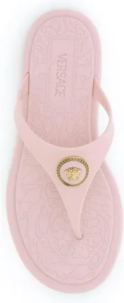 Versace Womens Rubber Thong Sandals Pastel Pink-Gold Pink/gold
