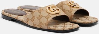Gucci Double G GG Canvas slides