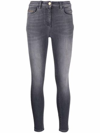 Elisabetta Franchi logo-patch denim jeans - Grey