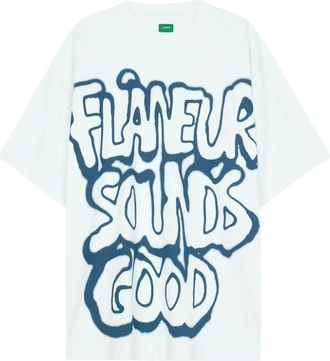 Flaneur Sounds Good Spray T-Shirt - Heren - T-shirts - Wit - M - Katoen - Tops