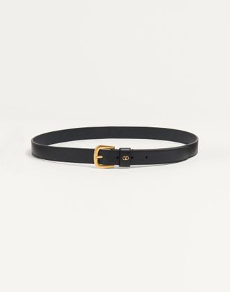 Valentino Garavani Cintura VLogo Signature In Vitello Lucido 25 Mm Uomo NERO 090