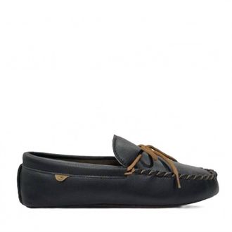 Lamofootwear Mens Softsole Moccasin Slipper In Black