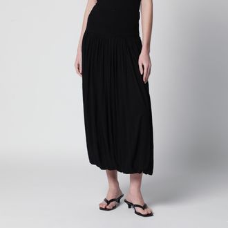 Toteme Soft Gathered long skirt in viscose, black