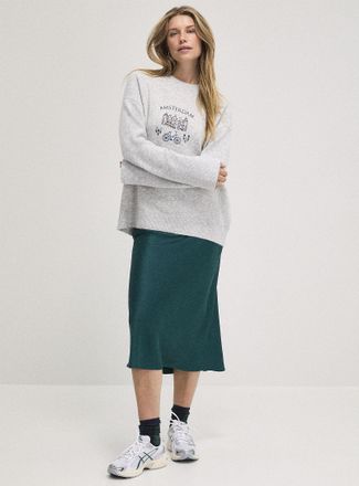 Icone Womens Satiny midi skirt