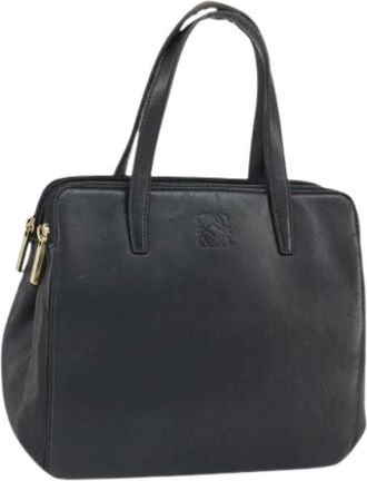 Loewe Pre-owned Handbags, female, Black, Size: ONE SIZE Pre-owned Leather Handbag