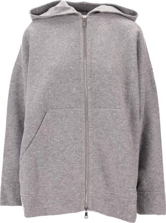 Max Mara Grey Zip Up Relaxed Hoodie