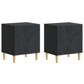 vidaXL Mesita De Noche 2 Pcs Negro 43 X 34,5 X 50 Cm Vidaxl